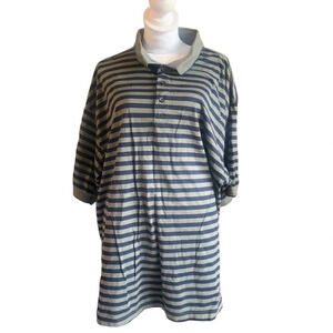 Izod men's 2XL striped blue and green polo